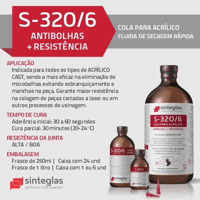 Pegamento para acrílico S-320/6